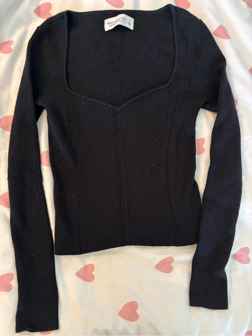 Abercrombie & Fitch Black Ribbed Long Sleeve Sweater